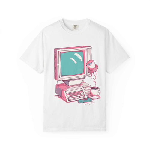 90's Lofi Retro Computer, Vintage PC & Coffee Graphic T-Shirt