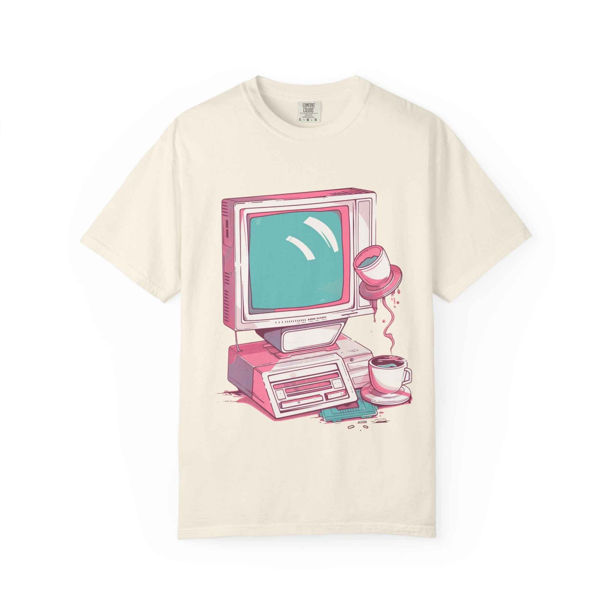 90's Lofi Retro Computer, Vintage PC & Coffee Graphic T-Shirt