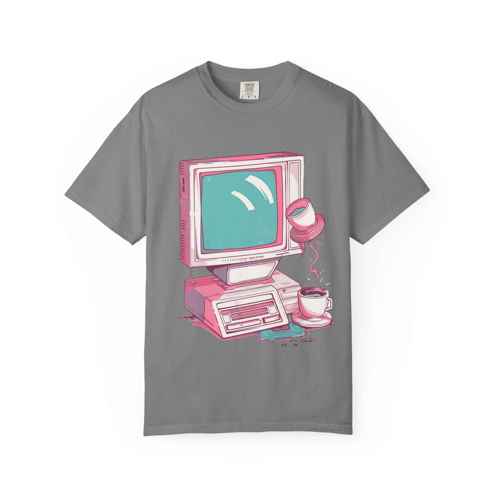 90's Lofi Retro Computer, Vintage PC & Coffee Graphic T-Shirt