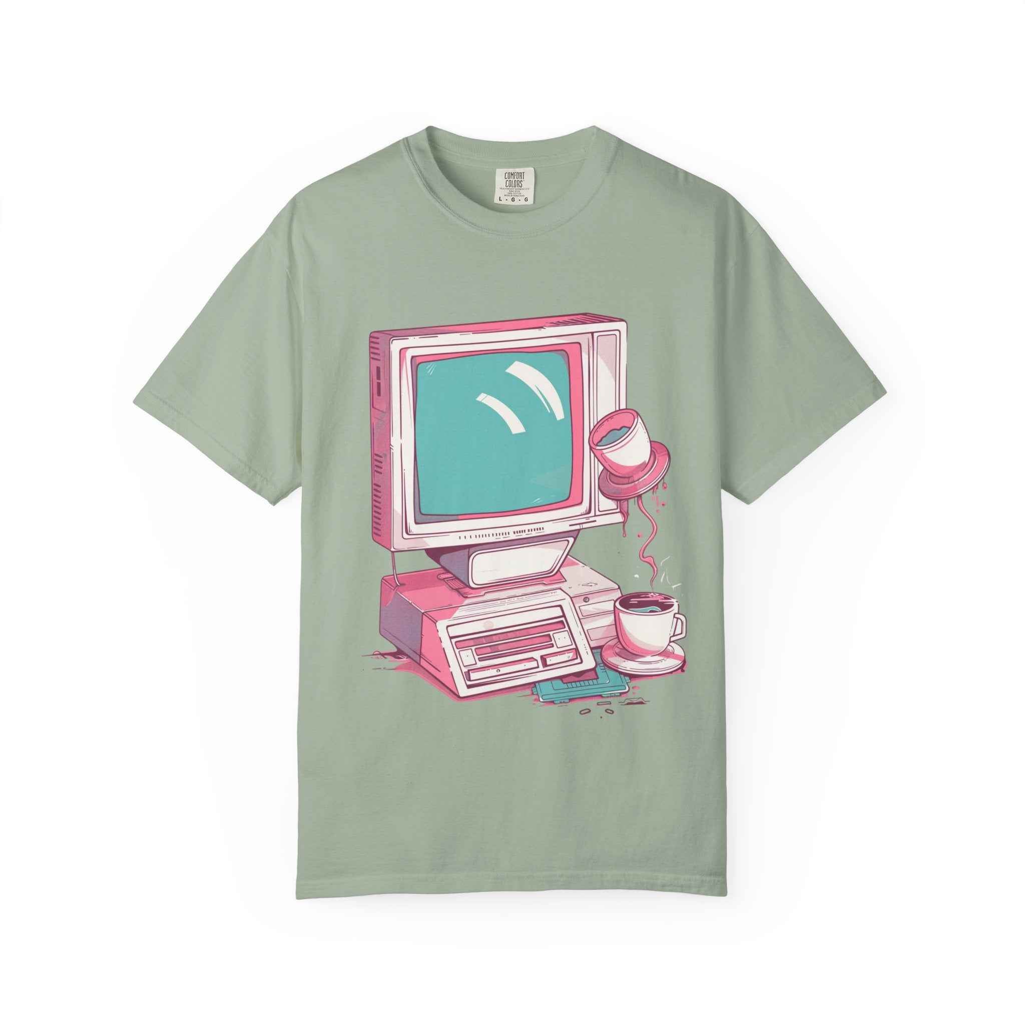 90's Lofi Retro Computer, Vintage PC & Coffee Graphic T-Shirt