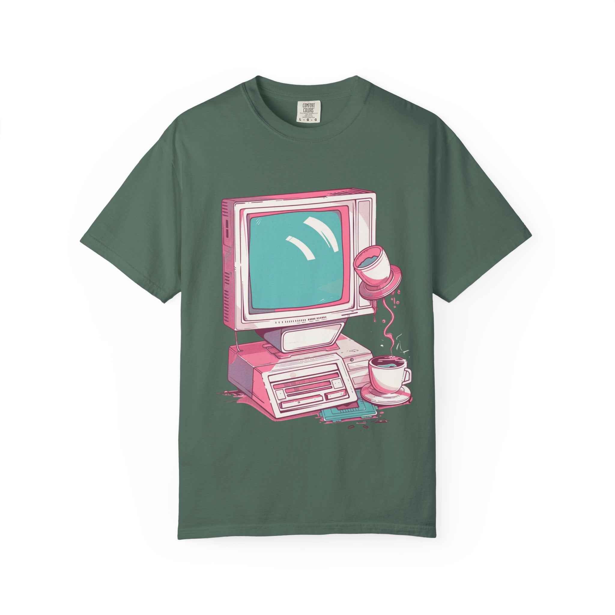 90's Lofi Retro Computer, Vintage PC & Coffee Graphic T-Shirt