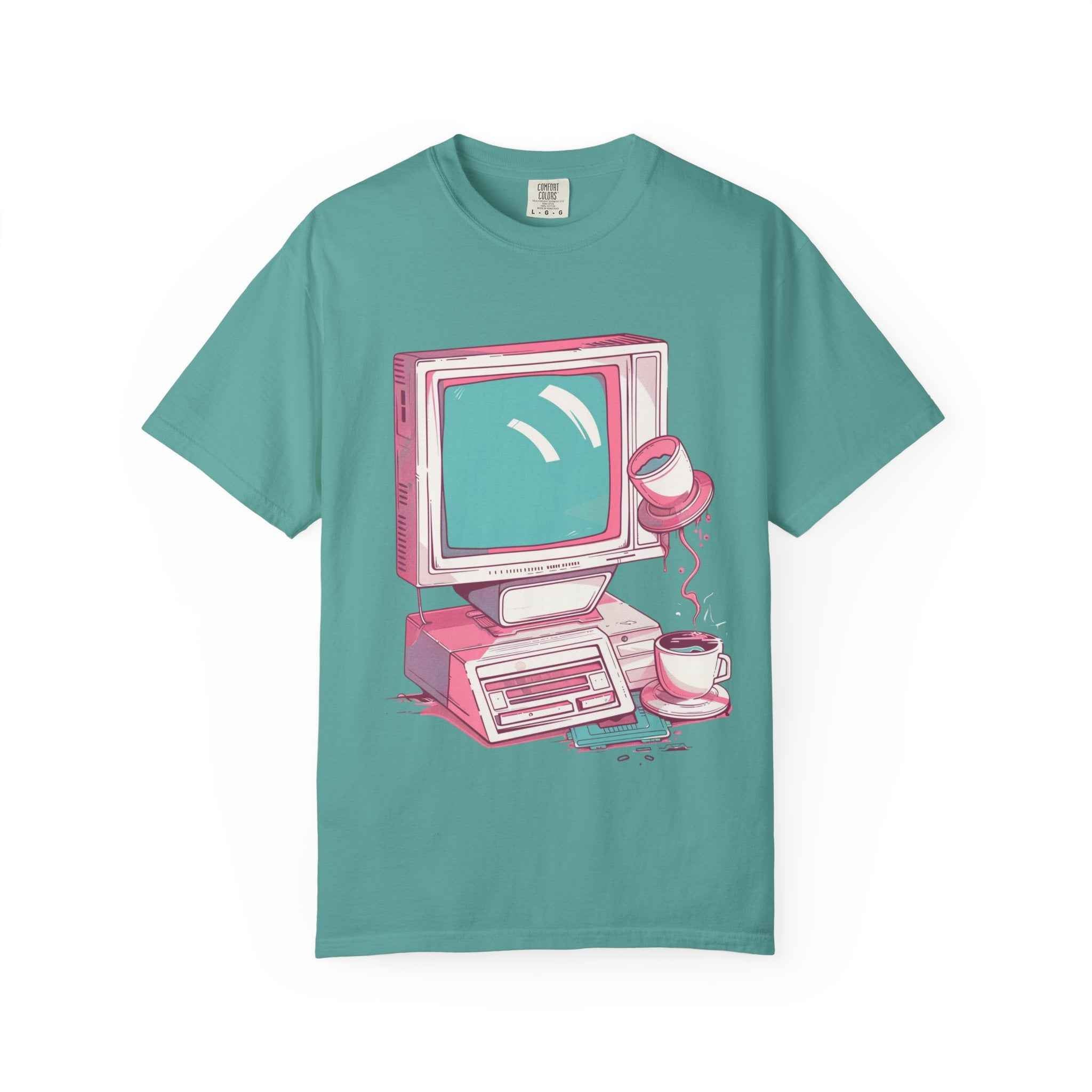 90's Lofi Retro Computer, Vintage PC & Coffee Graphic T-Shirt