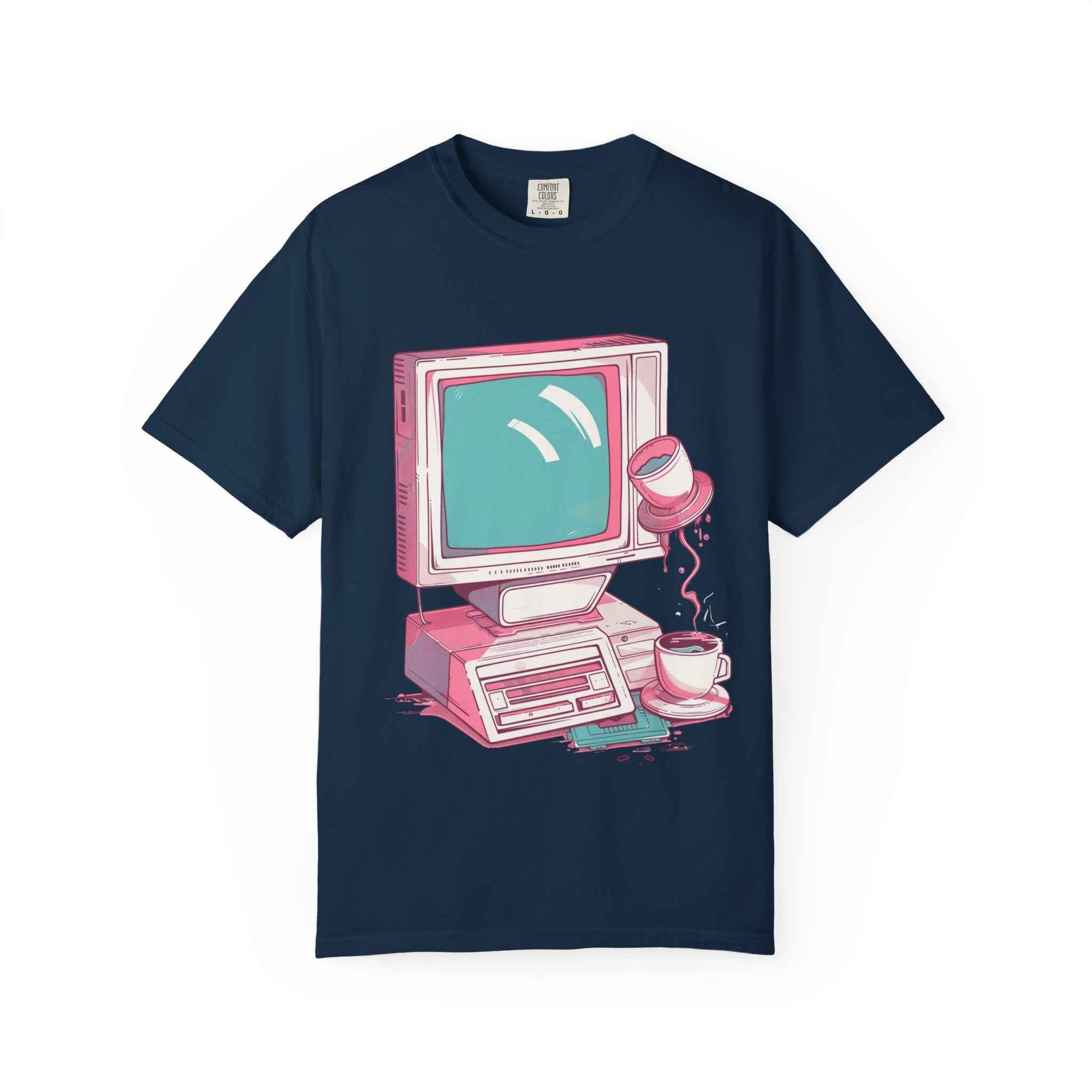 90's Lofi Retro Computer, Vintage PC & Coffee Graphic T-Shirt