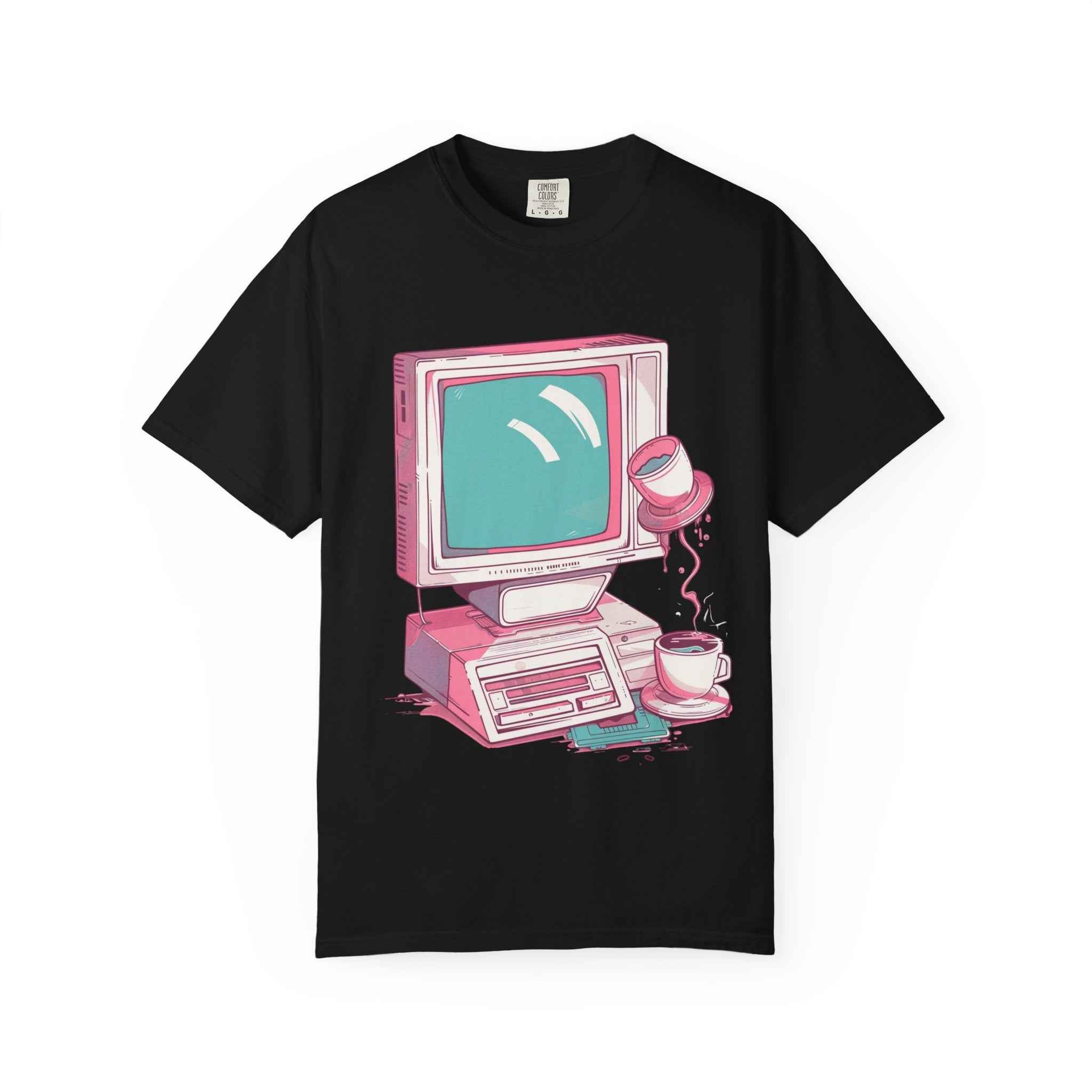90's Lofi Retro Computer, Vintage PC & Coffee Graphic T-Shirt