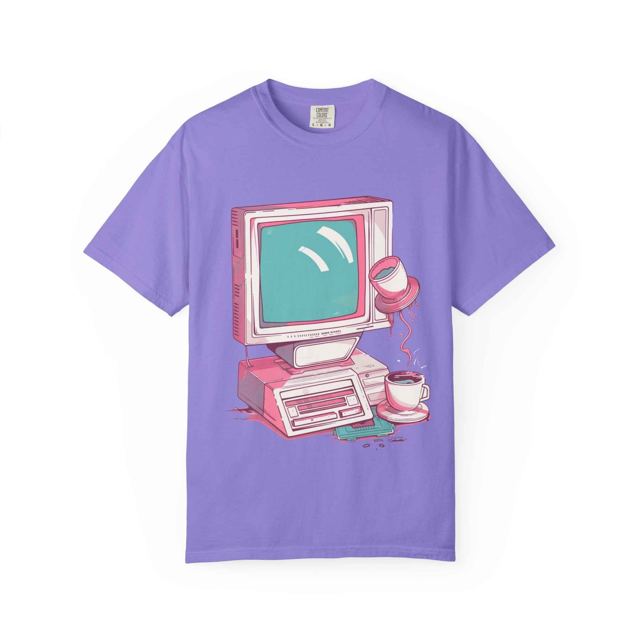 90's Lofi Retro Computer, Vintage PC & Coffee Graphic T-Shirt