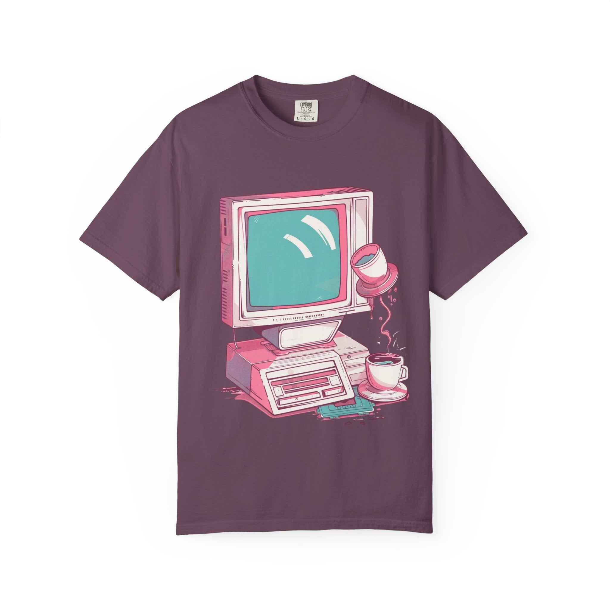 90's Lofi Retro Computer, Vintage PC & Coffee Graphic T-Shirt