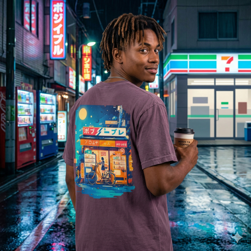 90's Lofi Retro Night Convenience Store Graphic T‑Shirt