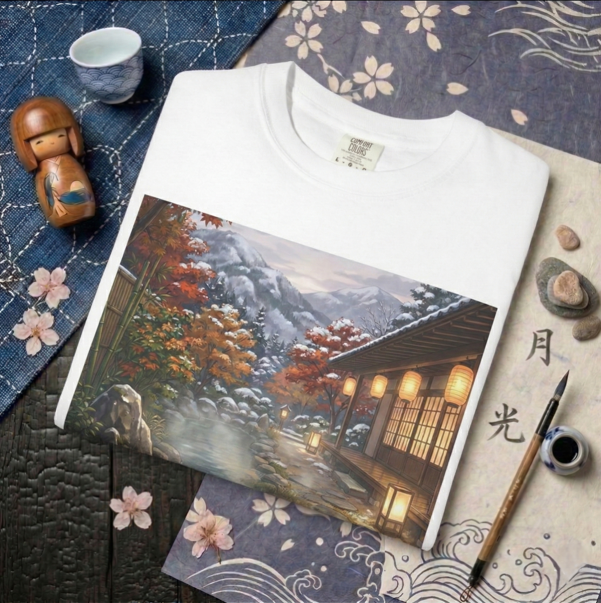 Anime Lofi Onsen Nightfall T-Shirt