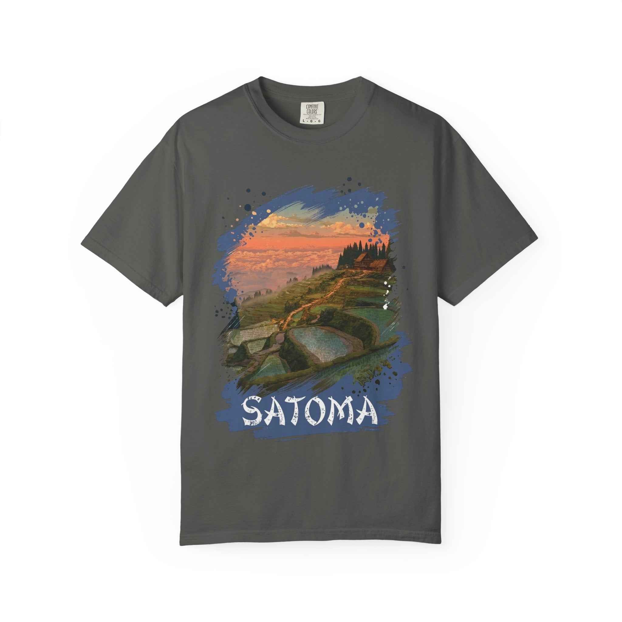 Anime Satoma Scenic T-Shirt, Vintage Landscape