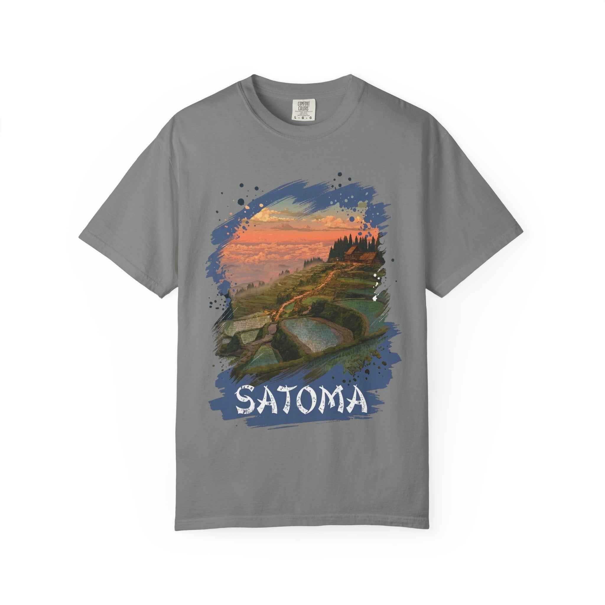 Anime Satoma Scenic T-Shirt, Vintage Landscape