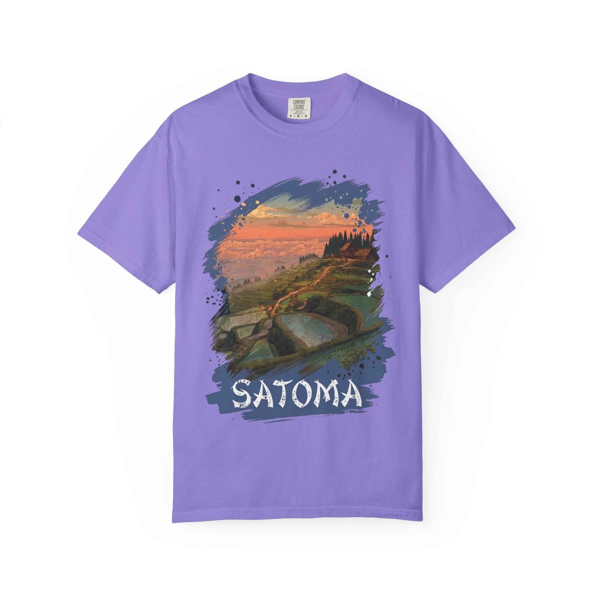 Anime Satoma Scenic T-Shirt, Vintage Landscape
