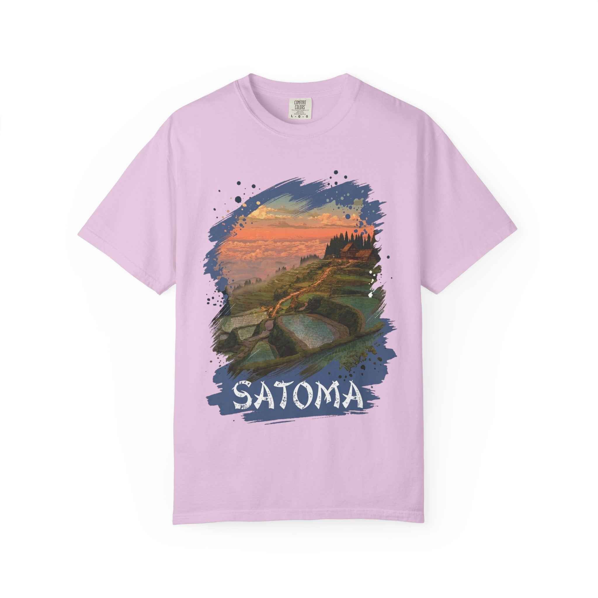 Anime Satoma Scenic T-Shirt, Vintage Landscape