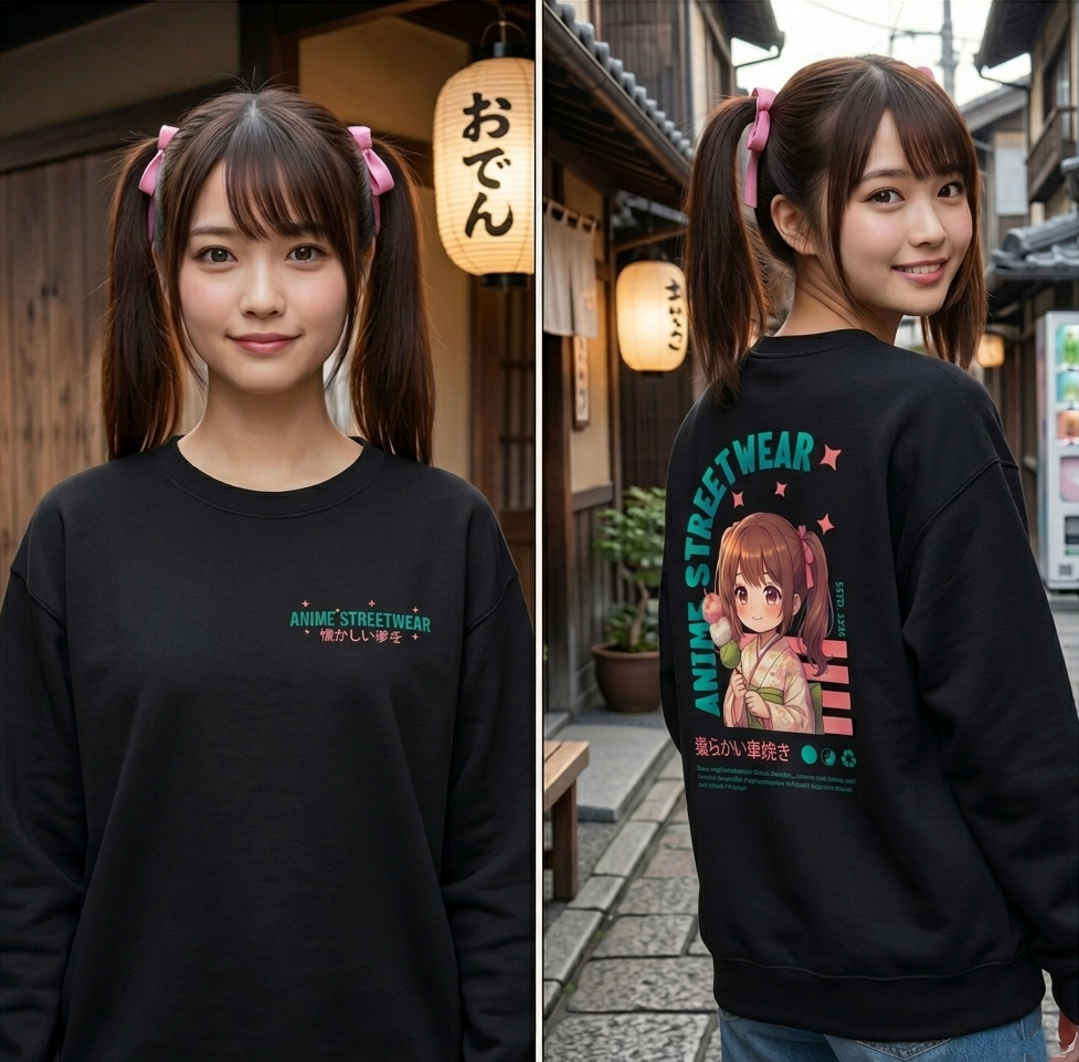 Anime Streetwear Cute Chibi Girl Sweatshirt - Nostalgia Node