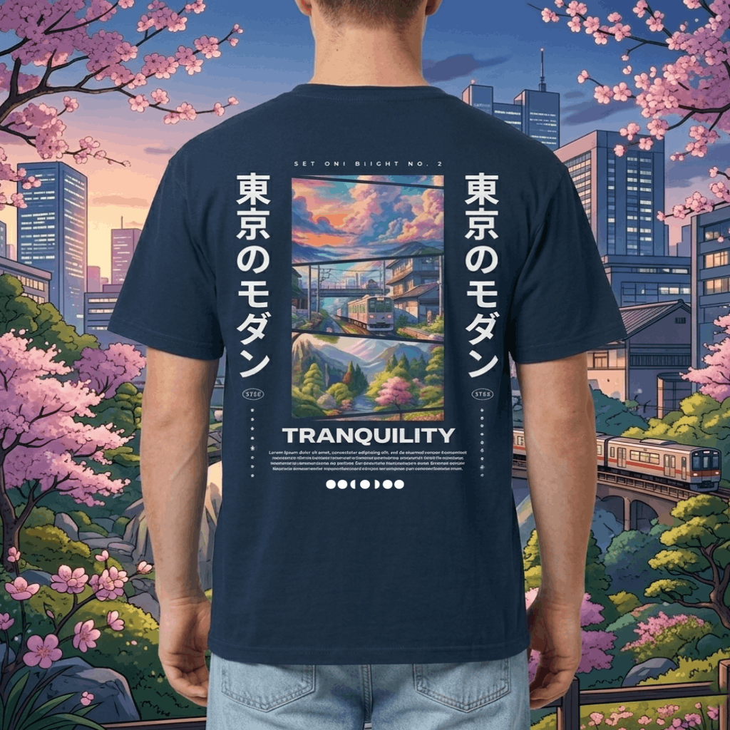 Anime Tranquility Tokyo Graphic T-Shirt | Nostalgia Node
