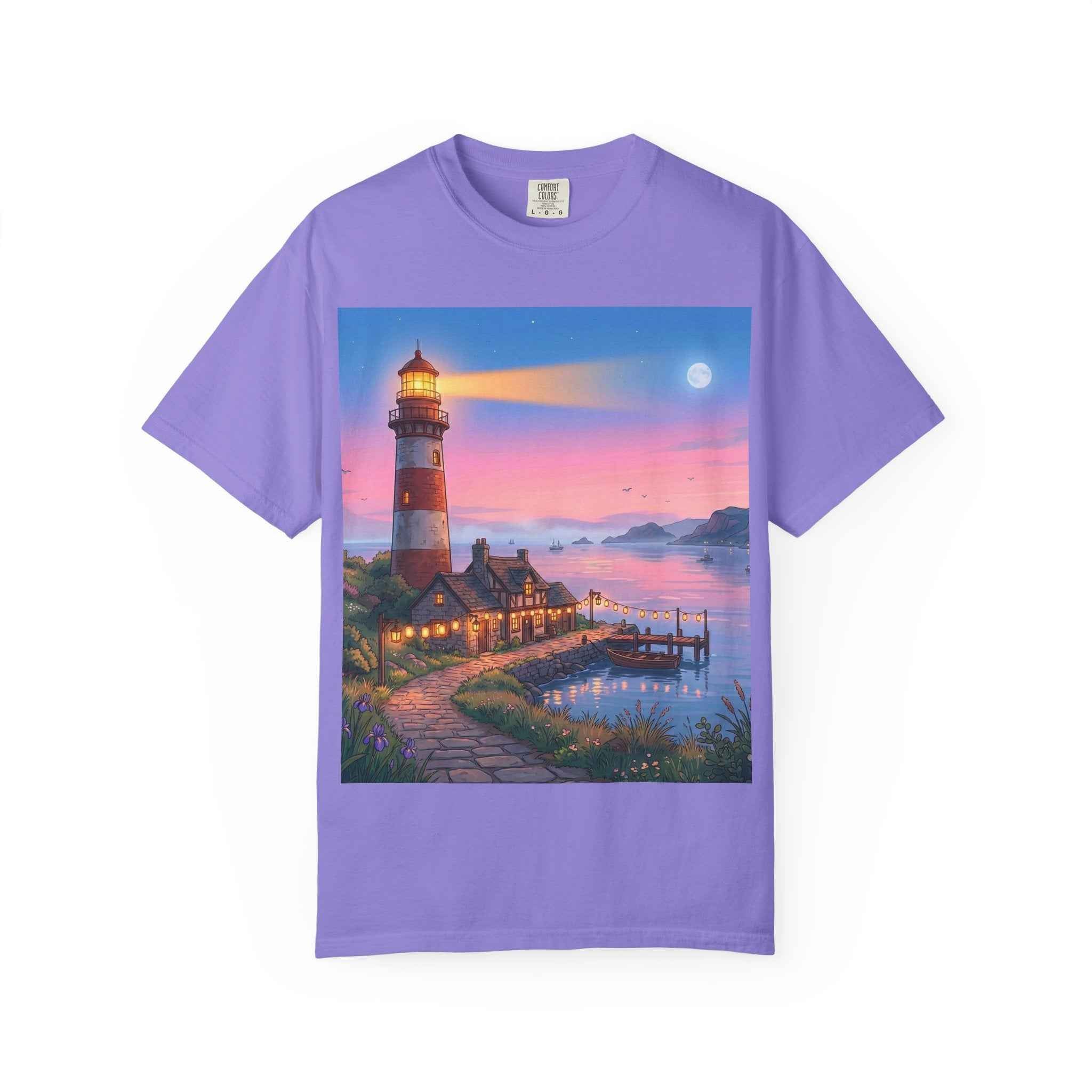 Anime lofi Lighthouse Sunset T-Shirt