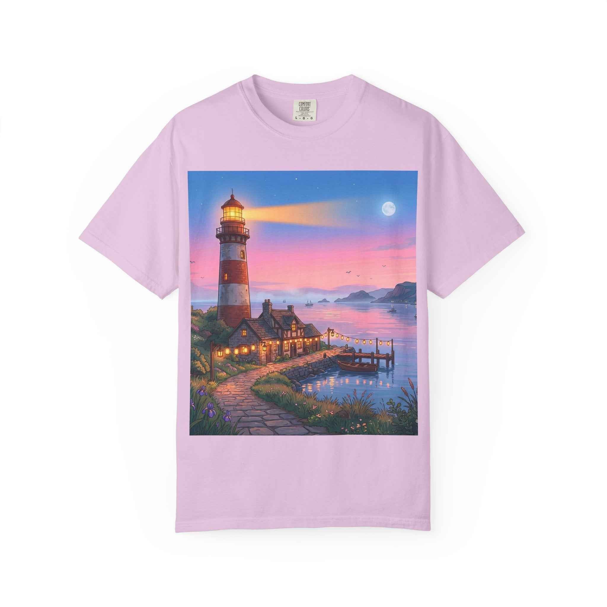 Anime lofi Lighthouse Sunset T-Shirt