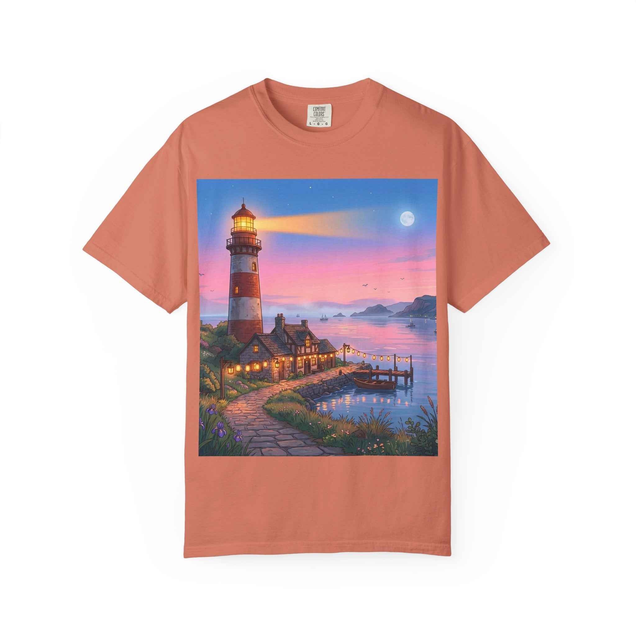 Anime lofi Lighthouse Sunset T-Shirt