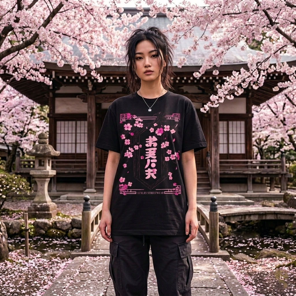 Cherry Blossom Kanji T-Shirt - Nostalgia Node