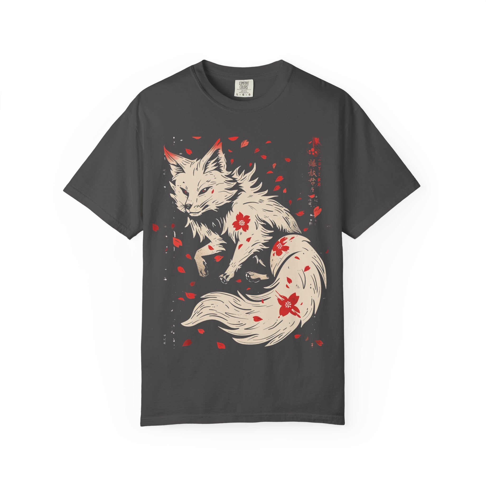 Fox & Cherry Blossom T-Shirt — Japanese Koi-Fox Illustration
