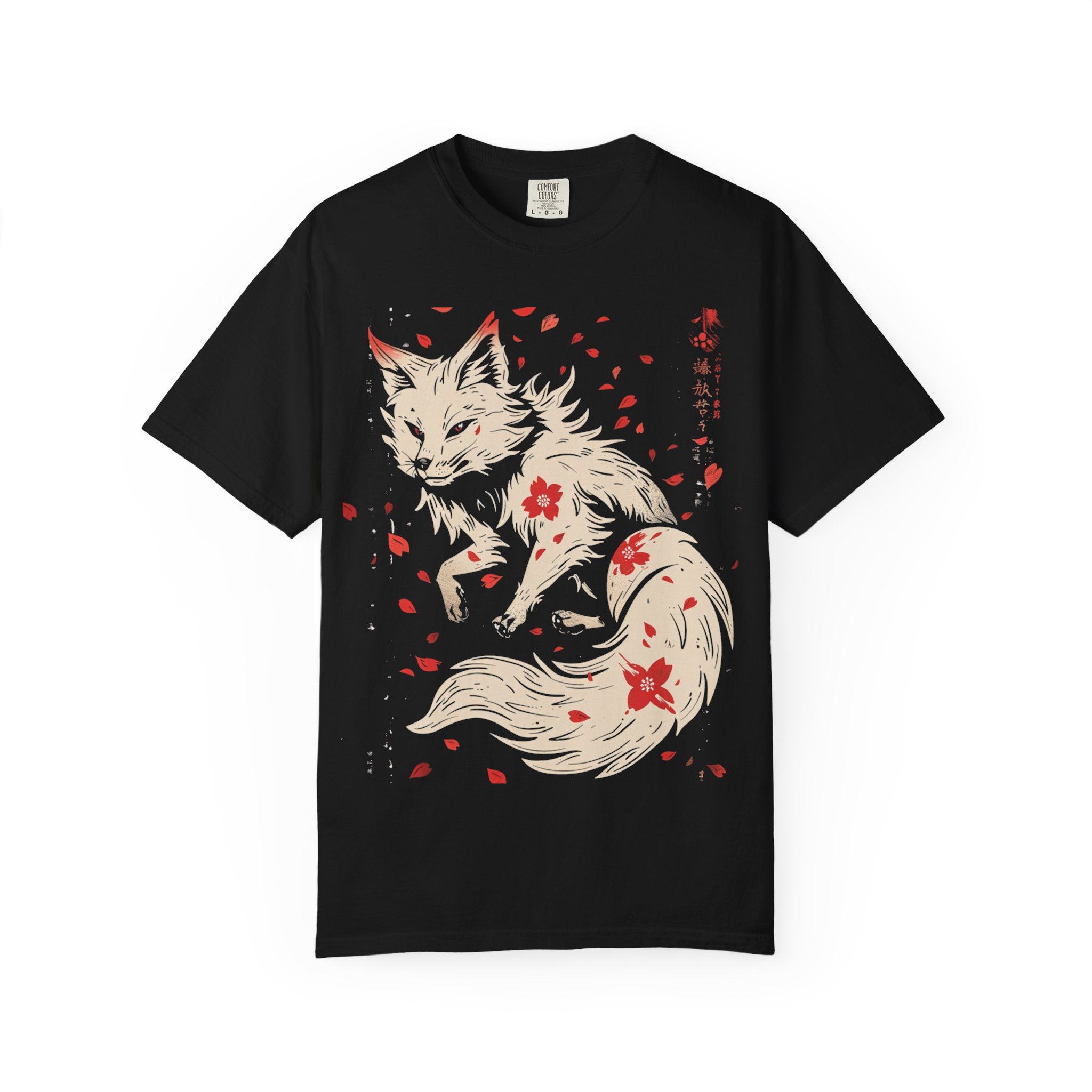 Fox & Cherry Blossom T-Shirt — Japanese Koi-Fox Illustration