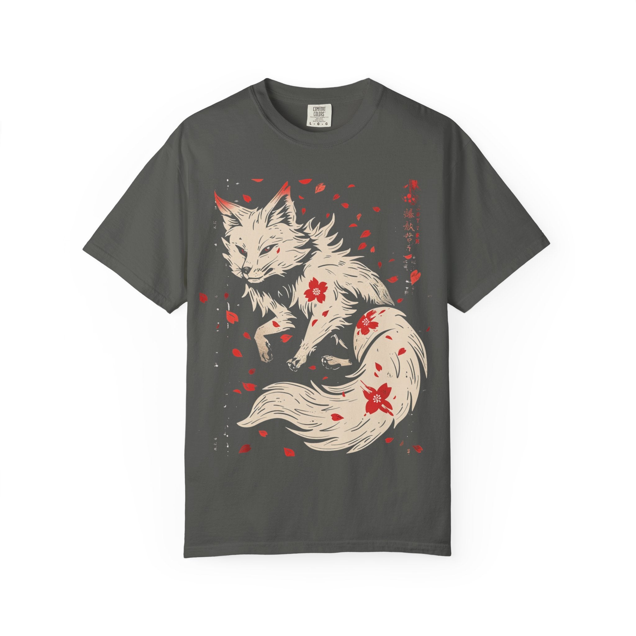 Fox & Cherry Blossom T-Shirt — Japanese Koi-Fox Illustration