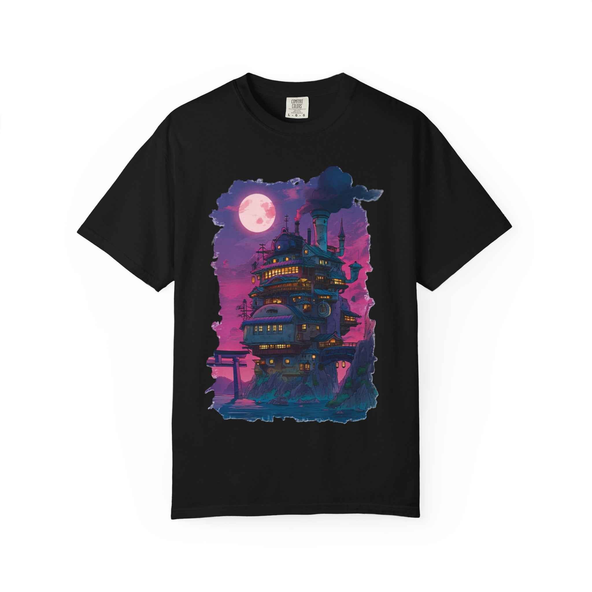 Studio Ghibli Inspired Moving Castle T-Shirt — Moonlit Fantasy